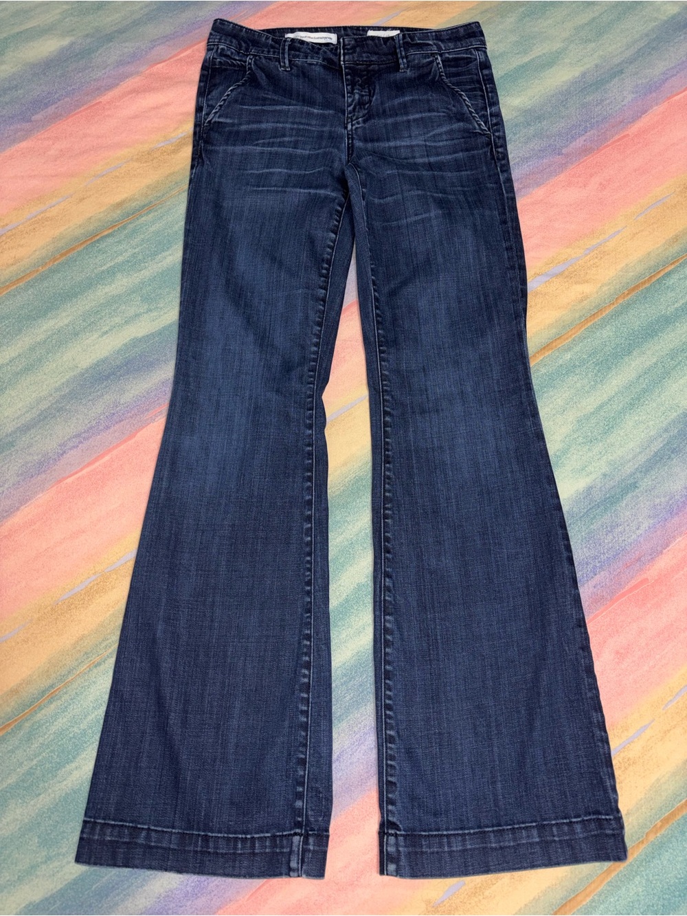Anthropologie Pilcro And The Letterpress Flare Jeans size 28 Stretchy blue jeans